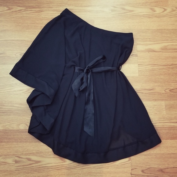 One Shoulder Silky Shift Dress - Picture 2 of 5